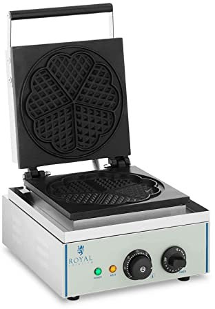 Royal Catering - RCWM-1500-H - Gofrera con base de corazón-1x1.500Watt