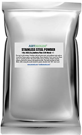 Artmolds High Grade Stainless Steel Powder - Easy Cold Casting Formula with Polyurethane Resin for Making Sculptures | Home and Office Decors - 1lb/350 Mesh