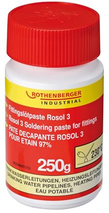 ROTHENBERGER Industrial Rosol 3 Fittinglötpaste | 250 g | Keine Lötstellenkorrosion | Keine Lufteinschlüsse in der Lötstelle | 045225E