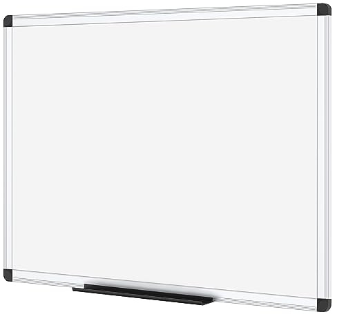 VIZ-PRO Magnetic Dry Erase Board, 48 X 24 Inches, Silver Aluminium Frame