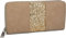 styleBREAKER Portefeuille à Bandes pailletées, Fermeture à glissière, Portefeuille, Dames 02040056, Couleur:Taupe