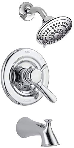 Delta Lahara 17 Series Dual-Function Tub and Shower Trim Kit with 5-Spray Touch Clean Shower Head, Chrome T17438 (Valve Not Included)