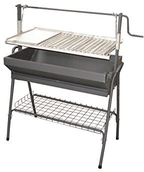 Barbacoa Metalica con Parrilla y Plancha 100cm INOX