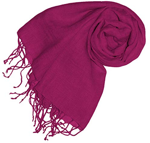 Lorenzo Cana damhalsduk duk linne halsduk 65 x 175 cm 100 % linne rosa rosa bär violett enfärgad damduk 93073