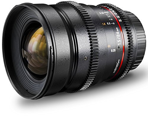 Walimex Pro - Objetivo Gran Angular para Montura Nikon (Rosca de 77 mm, 24 mm f/1,5)