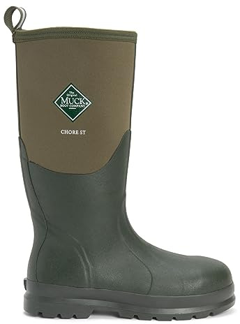 Muck Boots, Stivali Unisex per Adulti con Punta in Ferro di Sicurezza, Tipo Wellingtons, Verde (Green (Moss Stmg)), 41