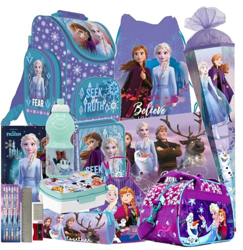 FROZEN EISKÖNIGIN 20 Teile Set SCHULRANZEN Ranzen SCHULTÜTE 85 cm Tornister Schultasche mit Sticker-von-Kids4shop