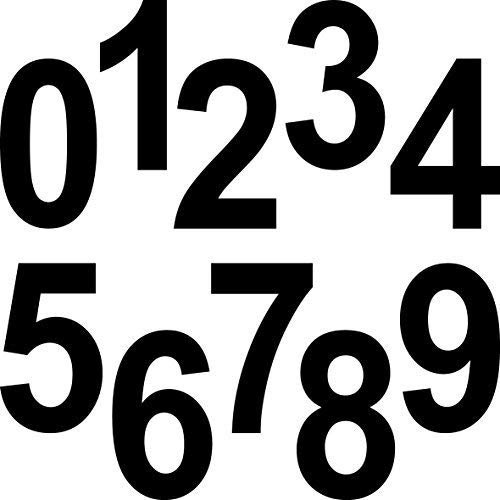 GreenIT 10 Stück 12cm schwarz Ziffer Ziffern Zahl Zahlen Nummer Hausnummer Aufkleber die Cut Tattoo Deko Folie