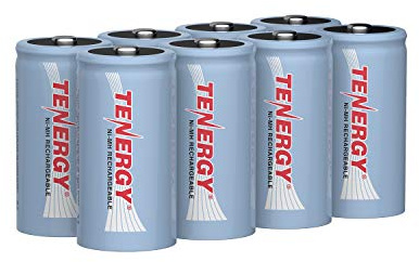 Tenergy C Size Battery 1.2V 5000mAh High Capacity NiMH Rechargeable Battery for LED Flashlights Kids Toy and More (8 pcs)