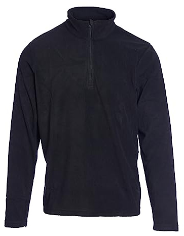 Blackrock 1/4 Zip Black Micro Fleece Mid Layer Lightweight Thermal Pullover Jumper Sweater, Warm Top with Brushed Finish for Comfort, Ideal for Walking, Trekking, Hiking, Camping, Midlayer - Large
