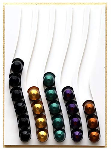 Porta cápsulas de café, dispensador para cápsulas de Nespresso, plástico, weiß, 25x33x1cm