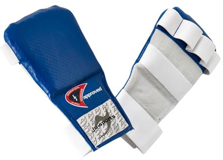 Ju-Sports Handschutz Ju Jutsu Pro Quick - blau, PU & Leder I Hochwertiger Wettkampf Handschoner für Kampfsport mit Elastikschlaufe I Für Damen, Herren, Jugendliche & Kinder I Größe L