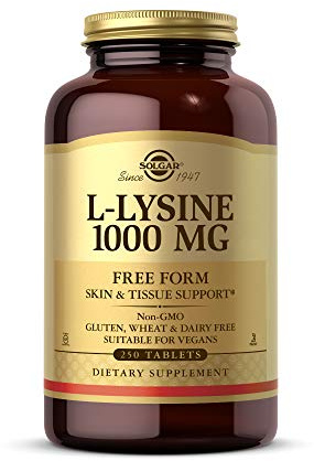 Solgar L-Lysine 1000 mg - Food Supplement, Pack of 250 Tablets - Premium Amino Acid Range - Vegan, Gluten Free