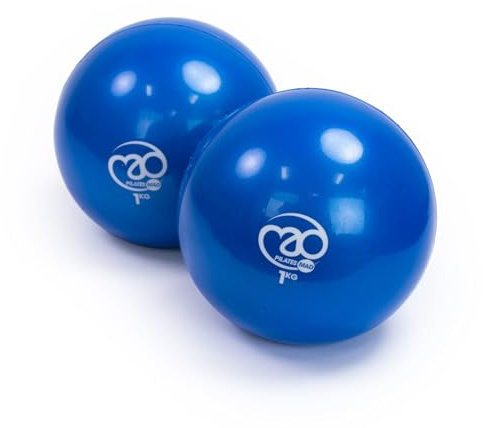 Fitness Mad Soft Weights, Weighted Toning Balls, Soft Pilates Training Pair, 3 Weights Available 0.5 kg / 1 kg / 1.5 kg (Pair)