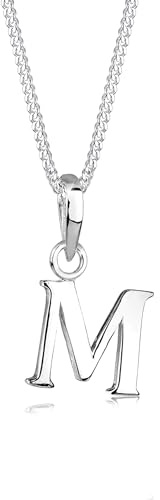 Elli Halskette Damen Buchstabe M Letter Anhänger in 925 Sterling Silber