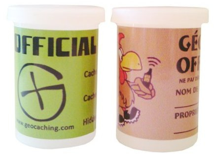 Geocaching - Cache Film Canister - Blanc Option Sticker Geocache Officielle Sable
