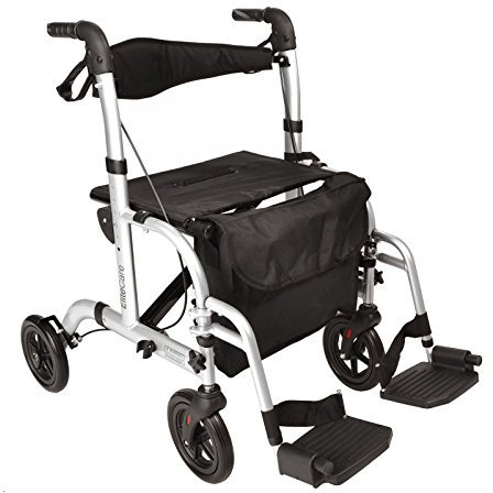Hybrid Duo 2 in 1 Rollator Wheeled Walker Walking Frame/Folding Transfer Wheelchair