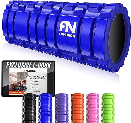 FIT NATION Faszienrolle Set mit E-Book & Video Kurs - Massage Roller für Rücken, Beine & Arme, Yoga Rolle, Fitness Rolle, Faszienrolle Rücken, Faszienrolle mit Noppen, 33 x 13 cm