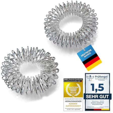 GOODS+GADGETS Akupressurring Massagering Yin Yang Finger Massage Ring Set - Akupressur Ringe für Handgelenk | Wellnessmassage zur Entspannung, Fingermassage oder Zehenmassage (2er Set)