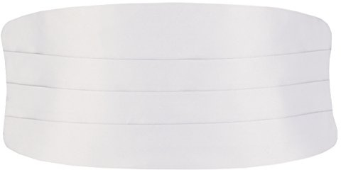 Dobell Mens White Cummerbund Regular Fit (28-42in)