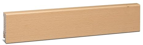 KGM Sockelleiste Modern - Furnierte Massivholz-Sockelleiste in Buche ungedämpft - Maße: 2400 x 16 x 58 mm - 1 Stück