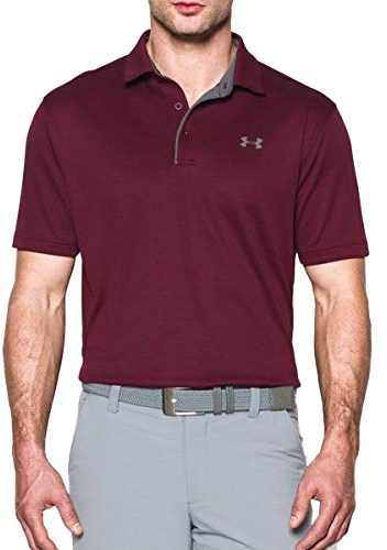 Under Armour Men's Tech Golf Polo , Maroon (609)/Graphite, Medium