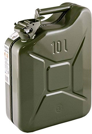 IWH, 073856 Tanica per Benzina in lamiera d'Acciaio, 10 l, Verde