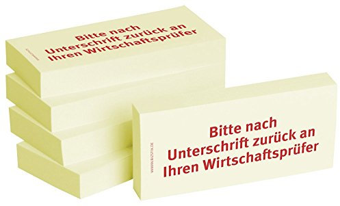 BIZSTIX® Business Haftnotizen Bitte nach Unterschrift zurück an Ihren Wirtschaftsprüfer (5 Stk.)