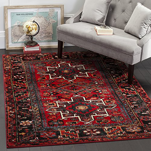 SAFAVIEH Area Rug 4x6 - Vintage Hamadan Collection - Red & Multi, Traditional Persian Design, Non-Shedding & Easy to Clean, Ideal for Living Room, Bedroom, Dining Space (VTH211A)