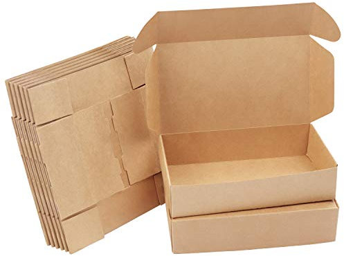 Kurtzy 20 Stk Karton Geschenkboxen Braun – Schachteln 19 x 11 x 4,5cm Pappschachteln mit Deckel – Kraftpapier Geschenk Box zum Selber Aufbauen für Geschenke, Hochzeit, Party, Weihnachten
