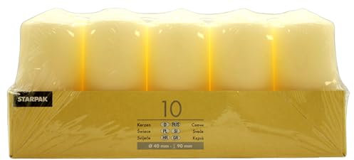 PAPSTAR 1 Karton = 4x10 Stumpenkerzen Ø 40 mm · 90 mm Creme 17912