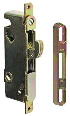 FPL #3-45-S Sliding Glass Door Replacement Mortise Lock, 3-11/16” Screw Holes, 45 Degree Keyway