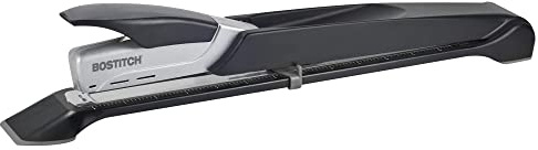 Bostitch Office Booklet Stapler - One Finger, No Effort, Spring Powered, Long Reach Stapler - Silver (1610)