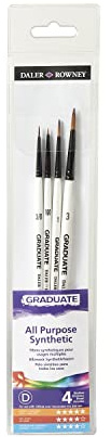 Daler Rowney Set di 4 pennelli Sintetici Graduate manico corto