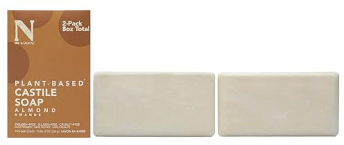 Dr. Natural Castile Bar Soap - Multipurpose Soap Bar with Anti-Acne Properties - For Face, Body and Hair - Sensitive Skin Body Wash - Almond - 2 pcs