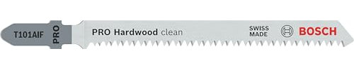 Bosch 5x PRO Hardwood clean T101AIF Stichsägeblatt (für Hartholz, Multiplexplatte, Länge 100 mm, Professional Zubehör Stichsäge)