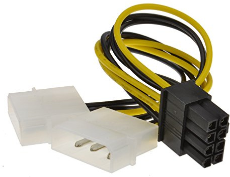 kenable 8 Pin PCI Express PCIe Power Cable from Dual 4 Pin Molex LP4 Adapter