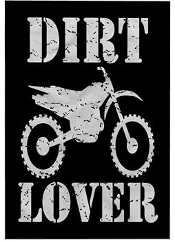 3dRose White Image & Dirt Lover Text with Distressed Bike 15x22 Hand Towel