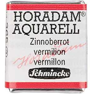 Schmincke – HORADAM® AQUARELL - feinste Künstler-Aquarellfarben, 365 Zinnoberrot, 14 365 044, 1/2 Näpfchen