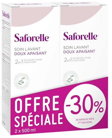 Saforelle Soin Lavant Doux Apaisant - 500 ml (Lot de 2)