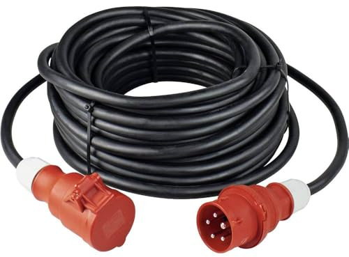 as - Schwabe Starkstrom Verlängerungskabel 10 m H07RN-F 5G2,5 - CEE Phasenwendestecker - 400V/16A/ca. 11kW - 5-polige, robuste CEE Verlängerung für Außenbereich - IP44 - Made in Germany, 60517