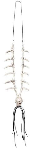 Boland 74192 - Halskette Totenköpfe, Beige, Unisex, Kette, Knochen, dehnbar, Hals-Schmuck, Modeschmuck, Pirat, Zombie, Kostüm, Karneval, Mottoparty