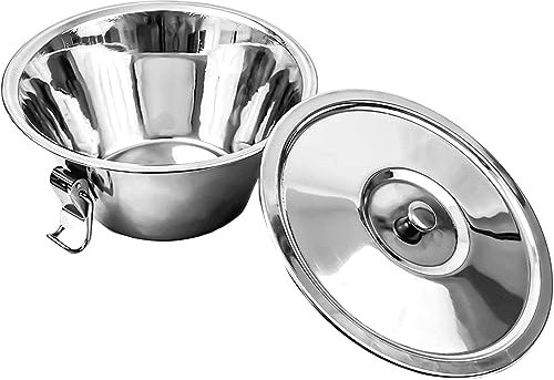 Space Home - Stampo per Budino, Flan e Babà Con Coperchio - Stampino Individuale in Acciaio Inossidabile per Panna Cotta e Torte - 20 Centimetri