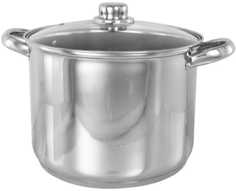 Buckingham Stainless Steel Stock Pot with lid Multipurpose Large Cooking Pot for Soups Stews (11 Litre)