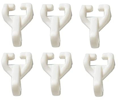 Merriway BH03627 (50 Pcs) White Curtain Track Rail Gliders Hooks to fit Swish Twin Glide Nylo Glide Track, White - Pack of 50 Pieces