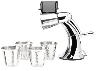 BergHOFF EZ2 Rotary Prep Food Vegetable Cutter Cheese Grater Kitchen Mandoline 5 Interchangeable Blades Shredder Slicer Professional Use Heavy Duty