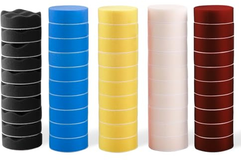 ZFE Polishing Pad, 50pcs 3 inch(80 mm) Sponge Buffing Pads, Foam Polishing Pad Kit for Car Sanding, Polishing and Waxing