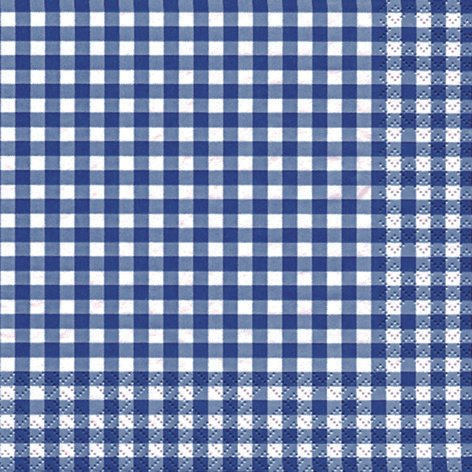 20 Servietten Karo dunkelblau/kariert/zeitlos 33x33cm
