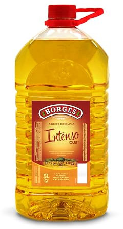 Borges - Aceite de Oliva Intenso - Bajo en grasas saturadas - Acidez de 0,8º - Botella 100% Reciclable - Ideal para carnes y asados - Garrafa de 5 litros.
