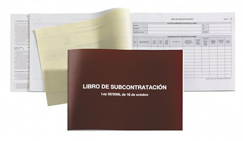 Miquelrius - Libro de Subcontratación A4 Apaisado, Modelo 89 | Gallego y Castellano, 20 Hojas Foliadas, Papel Autocopia 56 g/m², Encolado, Cubierta Cartulina 220 g/m²